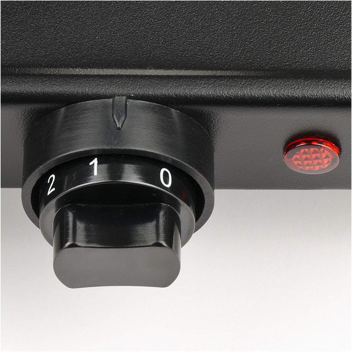 Електрична плитка Girmi PE26 з чавунною поверхнею, 1500 Вт, 5 температурних режимів, діаметр 18,5 см, чорна