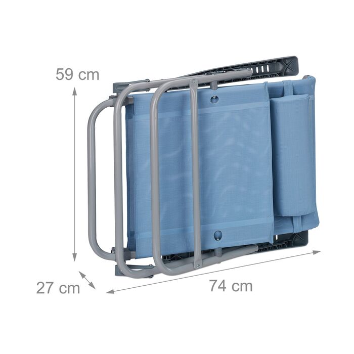 Розкладний шезлонг Relaxdays з подушкою для шиї