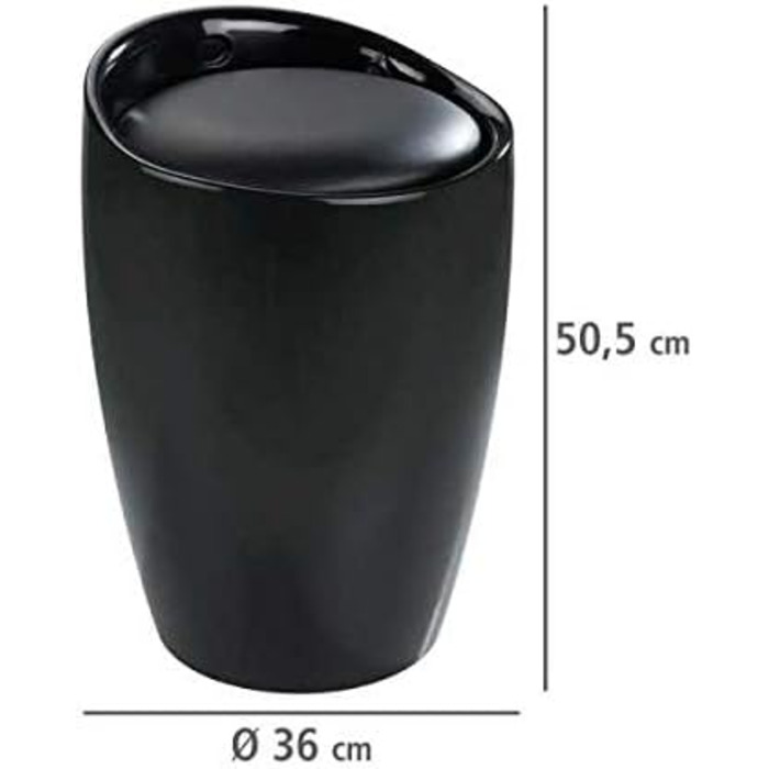 Wenko табурет для ванної кімнати Candy чорний з місцем для зберігання, 20л, ABS-пластик