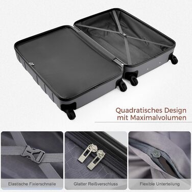 Набір валіз Merax 5 шт. з ABS-пластику, сірий, з колесами та TSA-замком