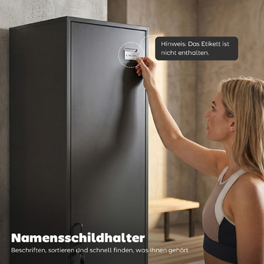 Сталевий шафка з замком та вішалкою для одягу, індивідуальна шафка зі сталі для дому або офісу, чорного кольору