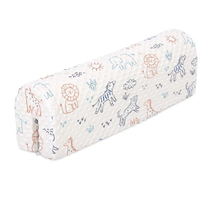 Захист для ліжечка HAVARGO для дітей, бортик-пом'якшувач на раму ліжка 70 см, білий, знімний чохол