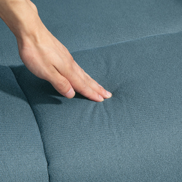 Крісло-реклайнер з м'якою оббивкою, з пультом дистанційного керування та бічними кишенями, блакитне