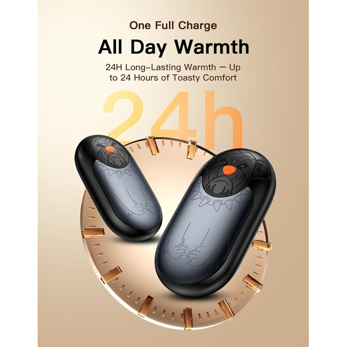 Електричний гріє для рук 2 шт. | Перезарядний кишеньковий гріє з 3 режимами нагріву, 6000mAh | Для жінок, чоловіків, кемпінгу, полювання, гольфу (Сірий)