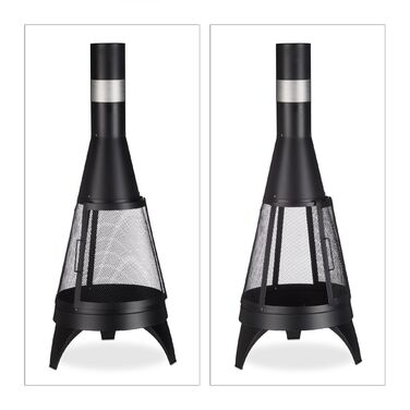 Відпочинок на свіжому повітрі з теплою атмосферою! Піч для тераси Relaxdays із захистом від іскор