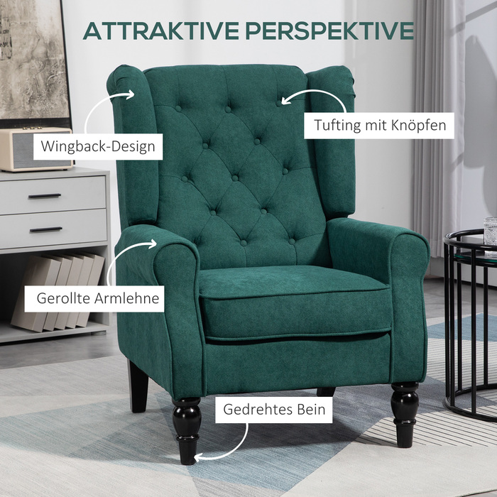 Елегантне крісло-мішок, з товстим шаром наповнювача, знімний чохол, розміри 74 x 86 x 102 см, темно-зелений