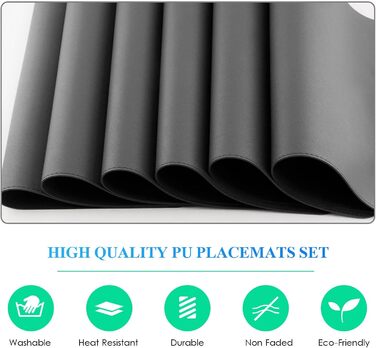 Набори підставки під тарілки APLKER, 8 шт., водонепроникні, з імітацією шкіри, 16 x 12 дюймів, для дому, кухні, ресторану