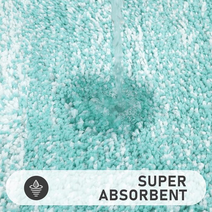 Набір килимків для ванної кімнати Bsmathom, 4 шт., з кришкою для унітазу, м'які, вбираючі, нековзні, машинне прання, килимок з U-подібною контуром, коврик для унітазу, помаранчевий/блакитно-зелений (Відтінок раю)