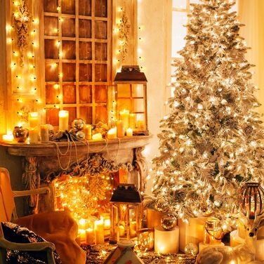 Ланцюжок прикрас GLUROO для вулиці, димування, 45.7м, вологостійкий, з пульт, 75+2 лампочки G40, LED, для саду (36M-ST38)