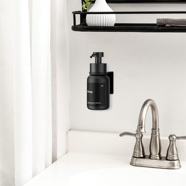 Настінний диспенсер для мила чорного кольору 250 мл [2 шт.] - настінний дозатор для мила, без свердління, для шампуню та гелю для душу. Матовий чорний.