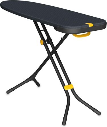 Прасувальна дошка Joseph Joseph Glide Plus 135 x 45 см з регулюванням висоти та стійкою до нагрівання поверхнею для прасування, зручне зберігання, 4-шаровий бавовняний чохол, чорний/синій
