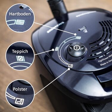 Пилгопоглинач Siemens synchropower VS06A111: мішок, для твердих підлог та килимів, гігієнічний фільтр, сильна тяга, 600 Вт, блакитний