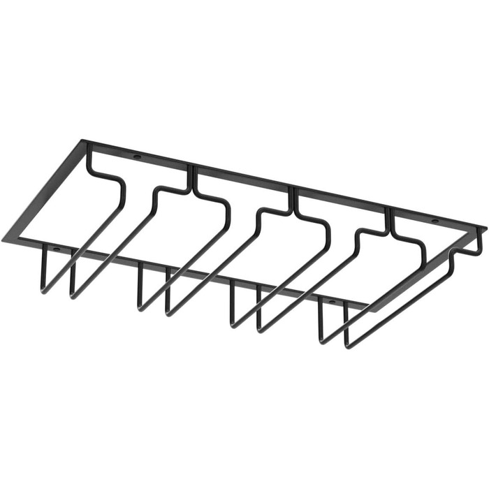 Тримач для келихів для вина Uten підвісний, металевий, 4 ряди, 8-12 келихів, антиокислювальний, для бару/кухні/кафе, чорний