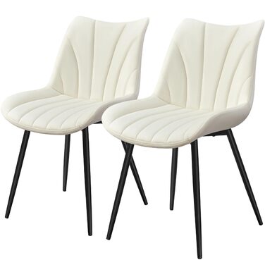Набір обідніх стільців Yaheetech, 2 шт. з м'яким сидінням з велюру та металевими ніжками, для кухні, вітальні, обідньої кімнати, до 150 кг
