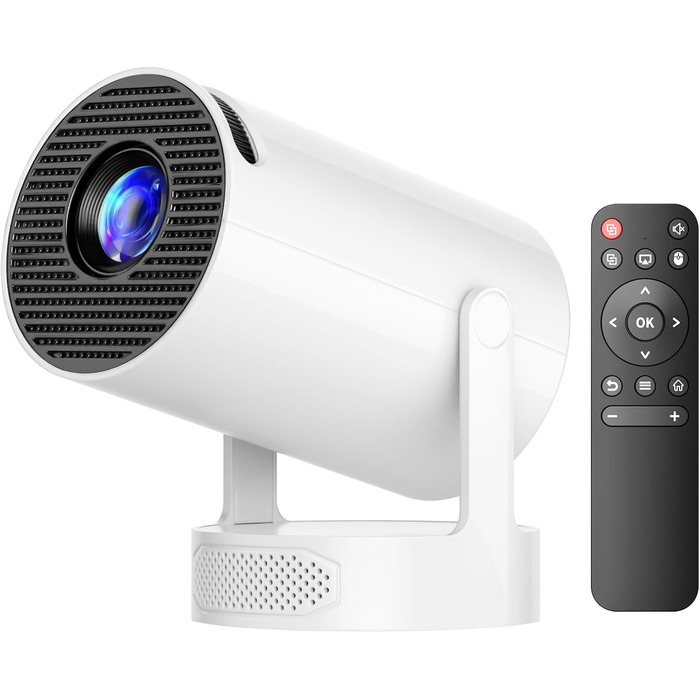 Портативний проєктор Mini Beamer з динаміком, підтримка 1080P/4K, Auto Keystone, WiFi 6, Bluetooth 5.0, 220° обертання, для домашнього кінотеатру та використання на вулиці