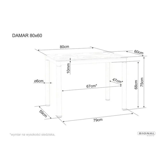 Стіл DAMAR 80*60 дуб артизан/чорний мат