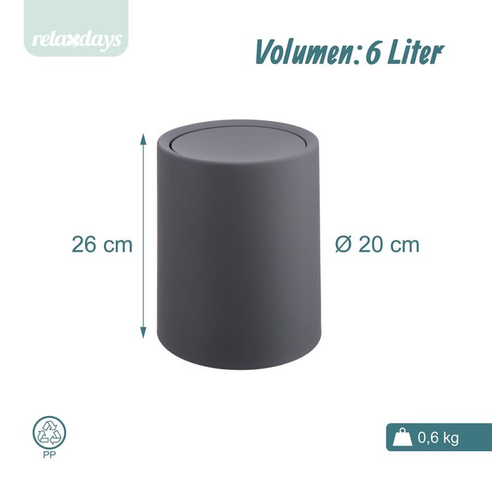 Контейнер для косметики Relaxdays з кришкою-гойдалкою, 6 літрів