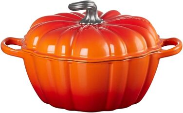 LE CREUSET Cocotte 24 см - кокотниця з емальованого чавуну, оранжевий колір (Vulcanico)
