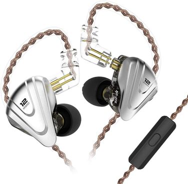 Навушники-вкладиші NEX KZ ZSX 5BA1DD Hybrid IEM HiFi, передня панель з цинкового сплаву, 0,75 мм 2-pin, шумозаглушення