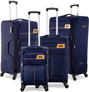 Набір валіз HOMELUX з 3 частин з твердого корпусу для подорожей валіза ABS на коліщатках з візком (HL4PCL-блакитний)