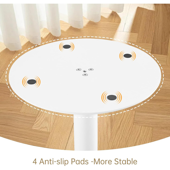 Круглий обідній стіл для кухні, вітальні, балкону - 70x70 см, білий