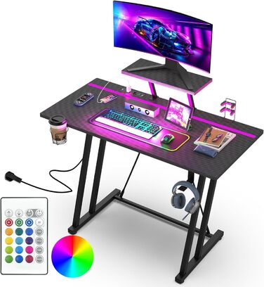 Ігровий стіл HaodaCulture 160x135 см з підставкою для монітора, 2 розетки та 2 USB-порт, кутовий, великий комп'ютерний стіл (100x75 см)