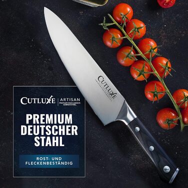 Ніж кухарський Cutluxe 20 см – кухонний ніж з німецької сталі, серія Artisan