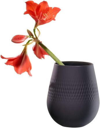 Ваза Villeroy & Boch Collier Noir, квадратна, 12,5 x 12,5 x 14 см, преміум фарфор, чорний колір