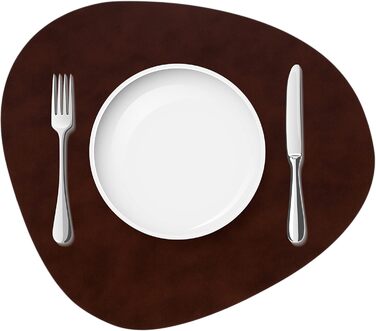 Набори серветок на стіл, 4 шт. – екологічні, стабільні та неслизькі – з преміальної еко-шкіри, Made in Germany (сучасний дизайн), темно-коричневий колір