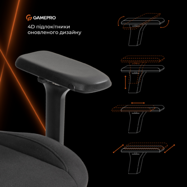 Крісло ігрове GamePro GC925B Fabric Black