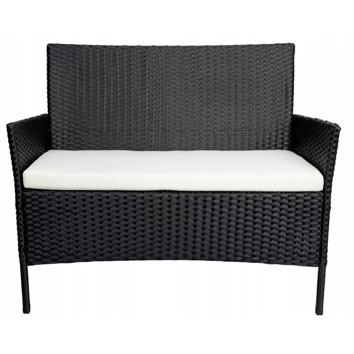 Комплект садових меблів Rino з ротанга, чорний, 7 предметів