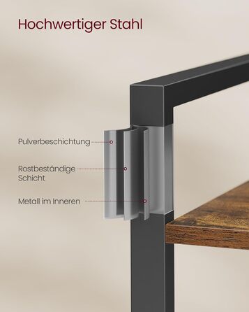 Стелаж VASAGLE Regal: 5 полиць, для офісу, вітальні, спальні, кухні, 30 x 80 x 153 см, вінтажний коричневий + чорний