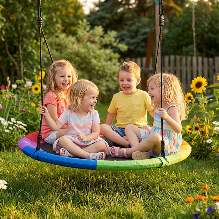 Дитяча гойдалка-гніздочко з регулюванням висоти, Ø 120 см, витримує до 300 кг, для дітей віком 3-8 років, розміри 120 x 120 x 180 см, багато кольорів