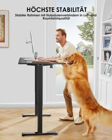 Електричний регульований стіл ErGear 140x70 см, чорний, з пам'яттю, для дому та офісу