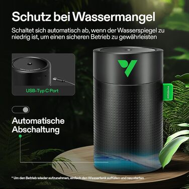 Зволожувач повітря VIVOSUN AeroStream U075 USB, 750 мл, холодний пар, 2 режими, автовимкнення, пульт, для гроубоксів