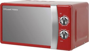 Мікрохвильова піч Russell Hobbs RHMM701C Solo 17л, 700 Вт, червона: 5 рівнів потужності, таймер, розморожування, легке очищення