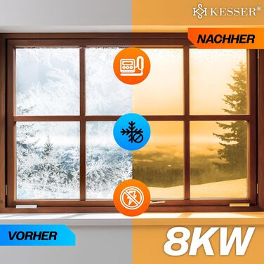 Дизельний опалювач KESSER® 12/24V з таймером, LCD-дисплеєм та пультом дистанційного керування | Швидкий нагрів | Опалювач з шумопоглиначем та термостатом (червоний, чорний/помаранчевий, 8kW)
