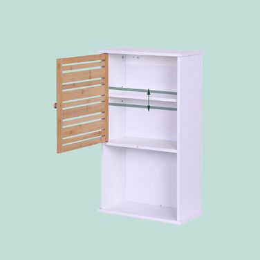 Підвісна шафка для ванної кімнати Relaxdays з бамбуковою дверцятами