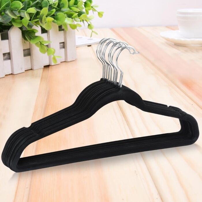Вішалки для одягу Yaheetech 100 шт. - вішалки для костюмів, чорні, з поворотним гачком 360°
