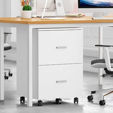 Шафа для документів SDHYL на 2 шухляди, мобільна, для A4/листів/legal документів, 46.2x40x67.5cm (Біла)