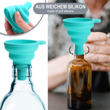 Набір баночок для спецій Com-Four® [Квадратні - 24 шт. | 120 мл] з етикетками та воронками, ручка для маркування, щітка для чищення (24 шт. з аксесуарами)