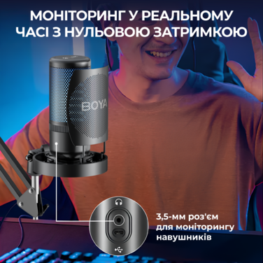 Мікрофон конденсаторний BOYA K3-02 RGB Black