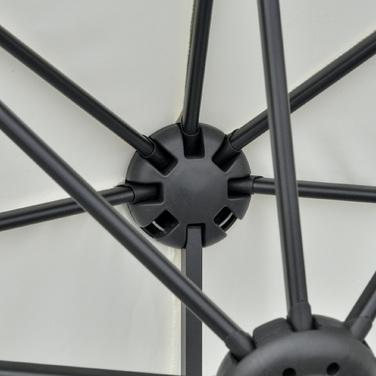 Сонцезахисний парасоль полукруглої форми 1,9 x 2 м з подвійним куполом та ручною гонтою, колір - кремовий