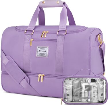 Спортивна сумка LOVEVOOK: дорожня, для вихідних, з культиватором, відділенням для взуття та мокрих речей, водонепроникна, пляжна, сауна, ручна поклажа, зелена (M, світло-фіолетова)