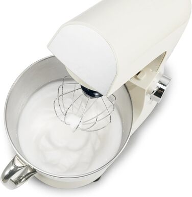 Кухонна машина SENYA 1500 Вт з чашею з нержавіючої сталі 5 л, 10 швидкостей + імпульсний режим, міксер, вінчик, гак в комплекті, захист від бризок з розділювачем яєць, тиха робота