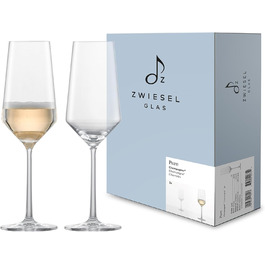 Набір для романтичного вечора Zwiesel Glas Date Night Pure (4 шт.): келихи для шампанського (2 шт., 297 мл) та келихи для червоного вина (2 шт., 540 мл), Tritan®-кристал, Made in Germany
