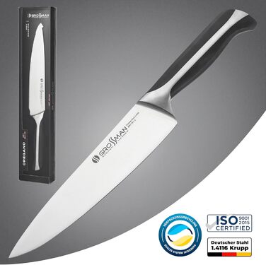 Ніж кухарський Grossman 282ON з нержавіючої сталі, 33 см, ергономічна ручка