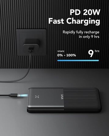 Вт, USB C, 4 виходи, 3 входи, швидкий зарядний пристрій, чорний, 30000mAh 22.5