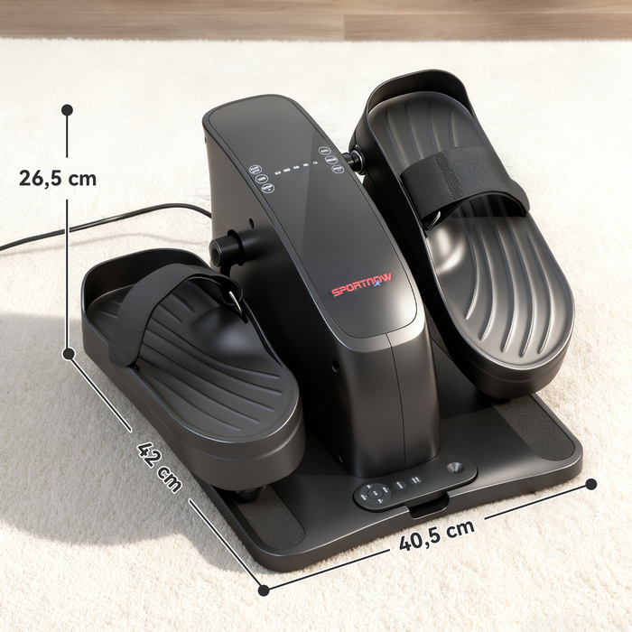 Міні-велотренажер з 12 рівнями навантаження, LED-дисплеєм, пультом дистанційного керування, неслизькою поверхнею, портативний, металевий, пластиковий, чорного кольору