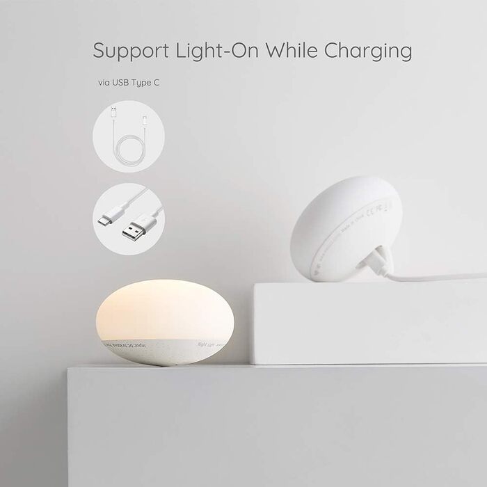 Нічник дитячий Baby Nachtlicht для годування та пеленання, силіконовий, з регулятором яскравості, без BPA, білий